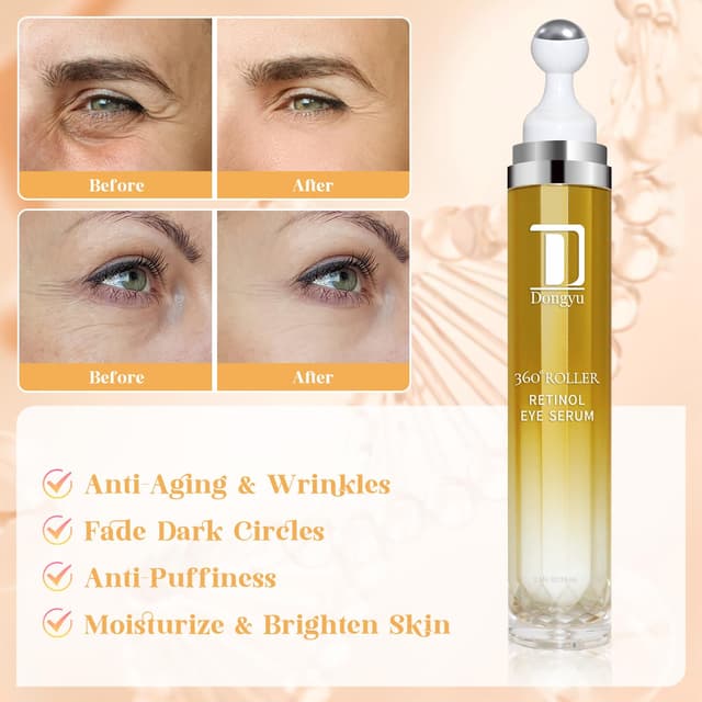 Retinol serum on a clean background with botanical elements